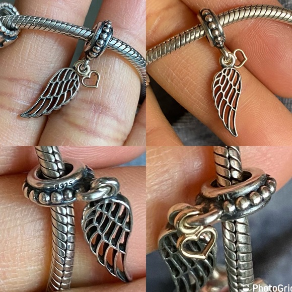 Authentic Pandora Snake Bracelet with 4 Pandora Charms EUC - Picture 6 of 10